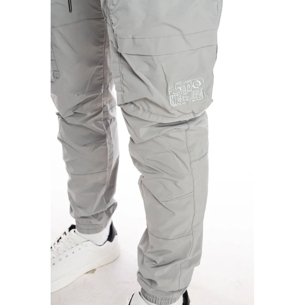 Multi Pocket Cargo Windbreaker Pant - Light Grey