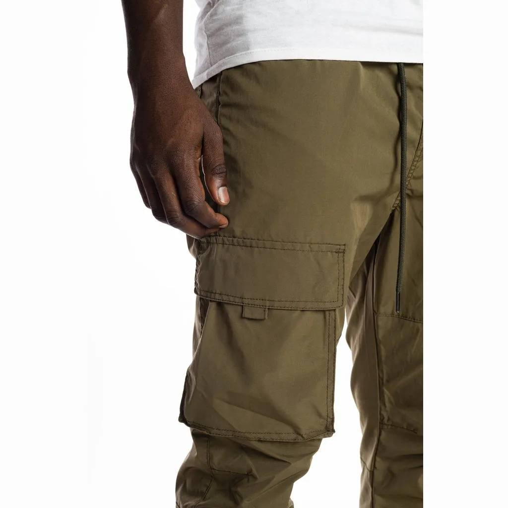 Multi Pocket Cargo Windbreaker Pant - Olive