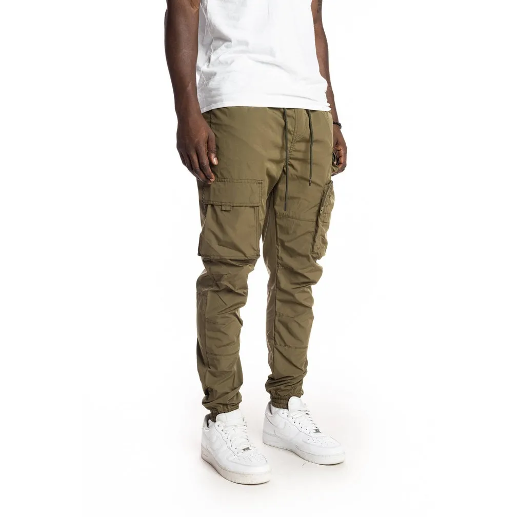 Multi Pocket Cargo Windbreaker Pant - Olive