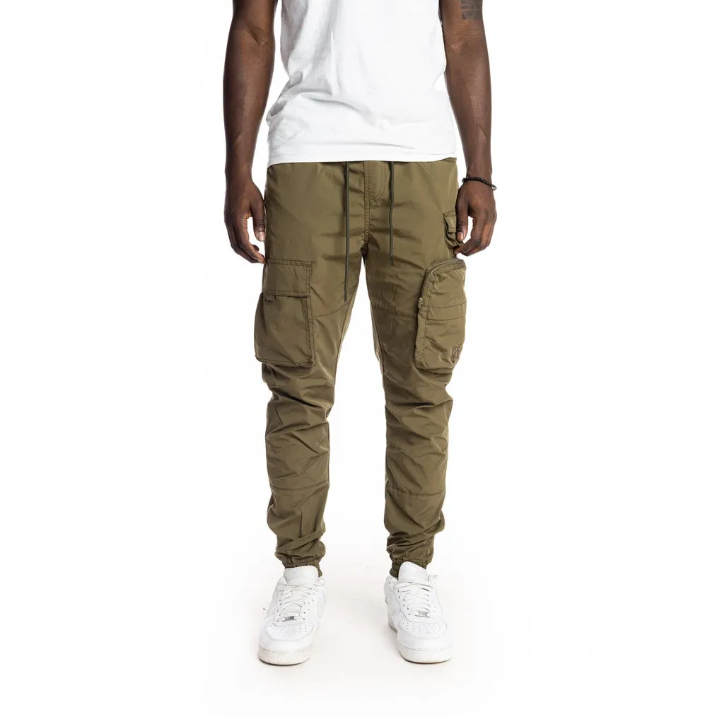 Multi Pocket Cargo Windbreaker Pant - Olive