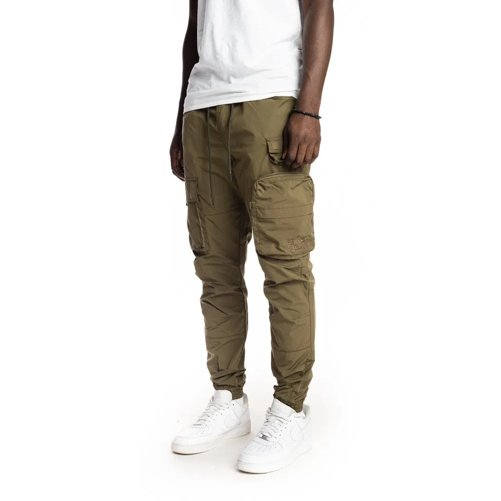 Multi Pocket Cargo Windbreaker Pant - Olive