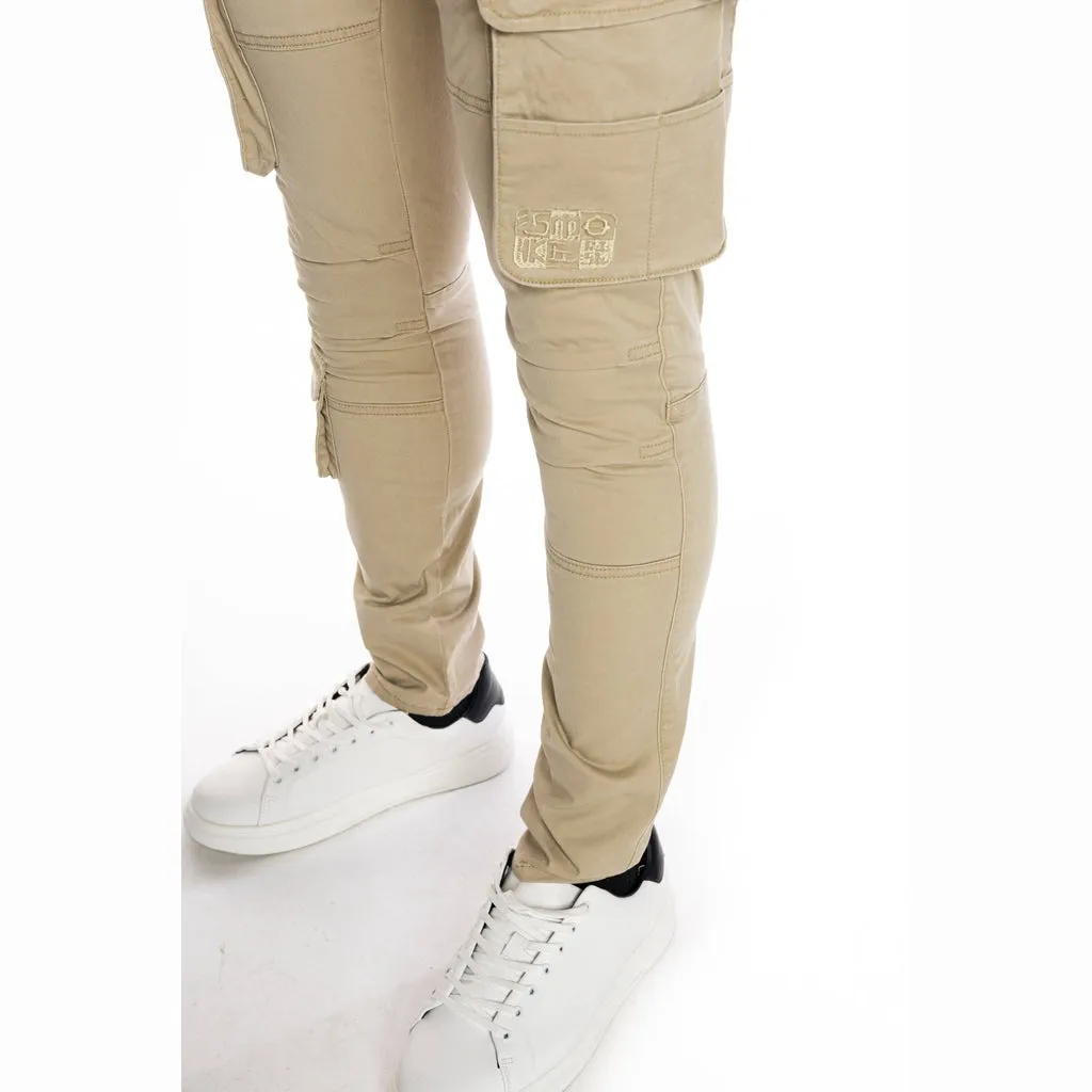 Multipocket Cargo Twill Pants - Khaki