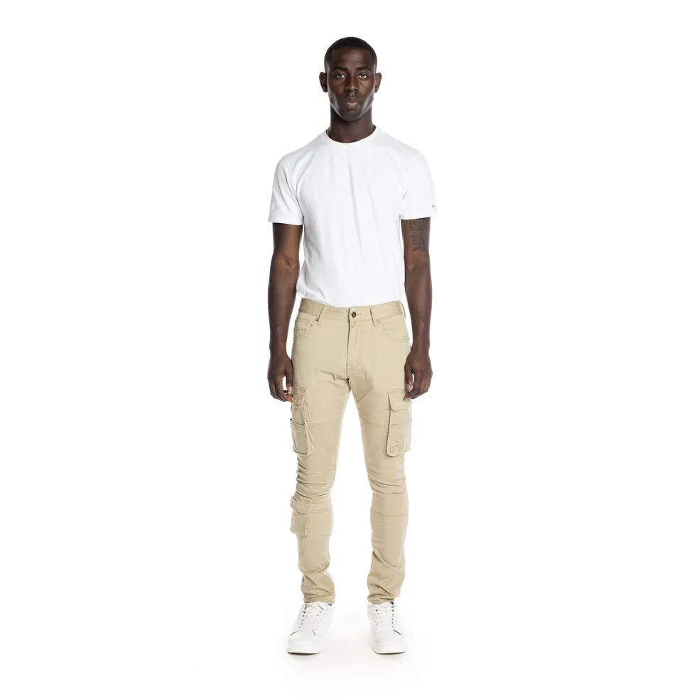 Multipocket Cargo Twill Pants - Khaki