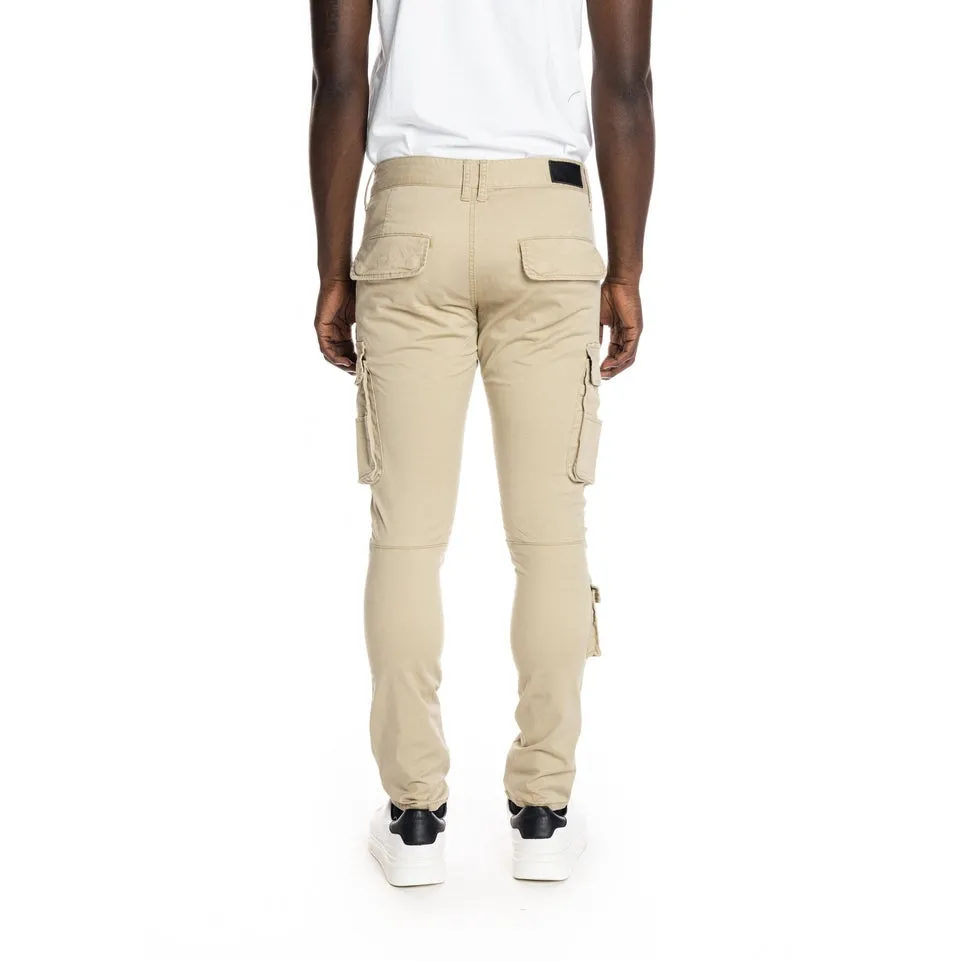 Multipocket Cargo Twill Pants - Khaki
