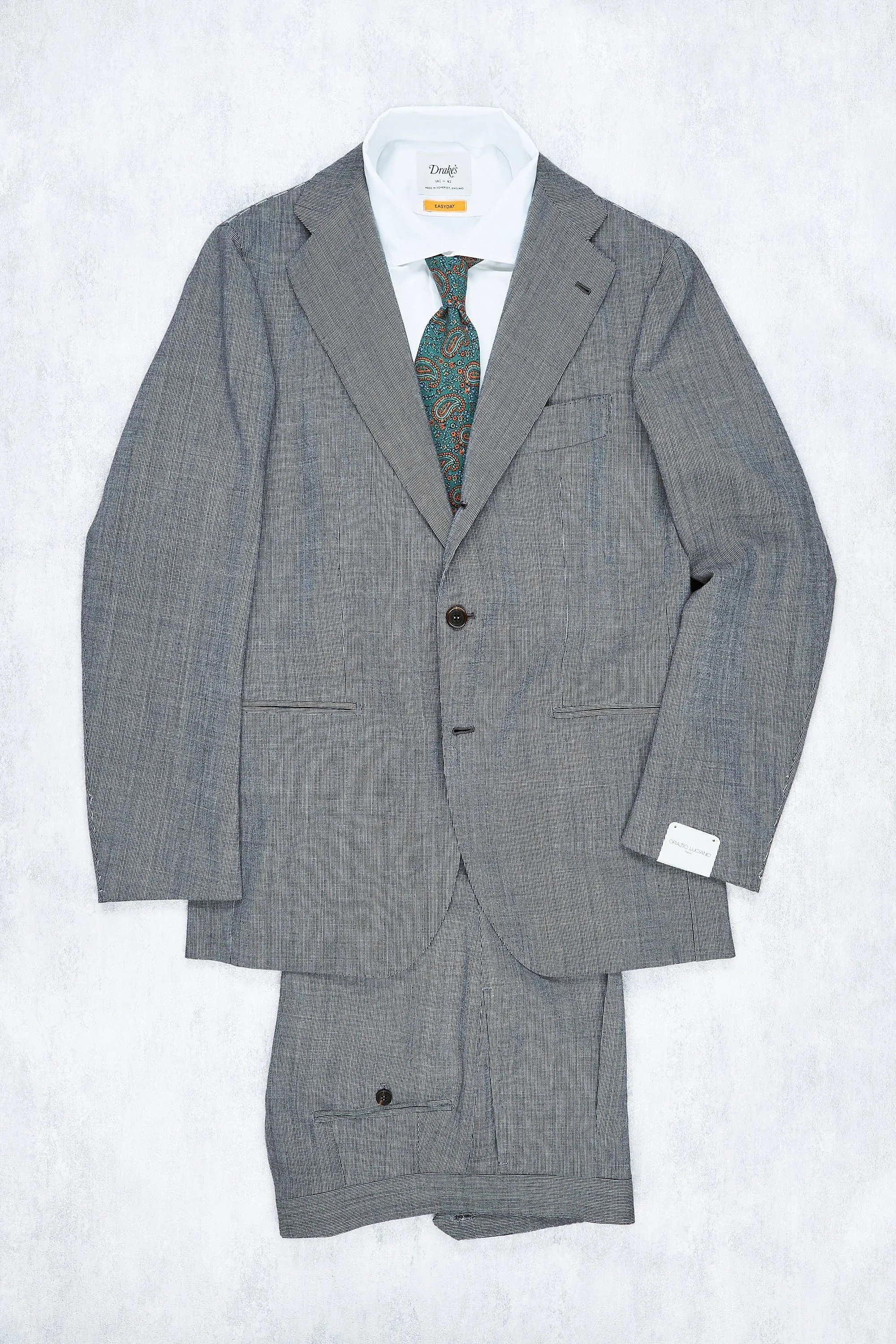 Orazio Luciano Grey Suit - Summer Sportex Wool by Fox Brothers