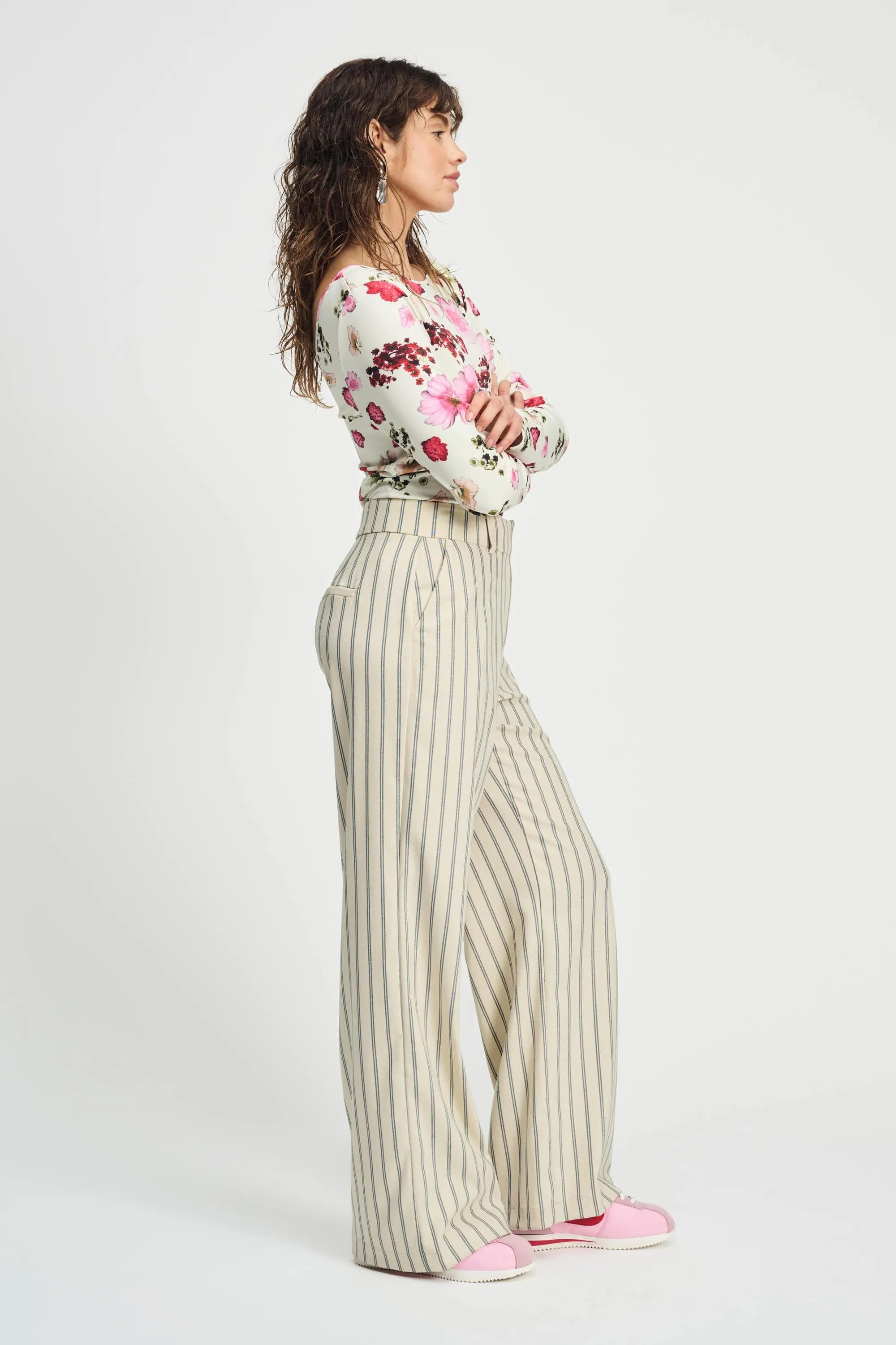 PANTS - Striped Cream