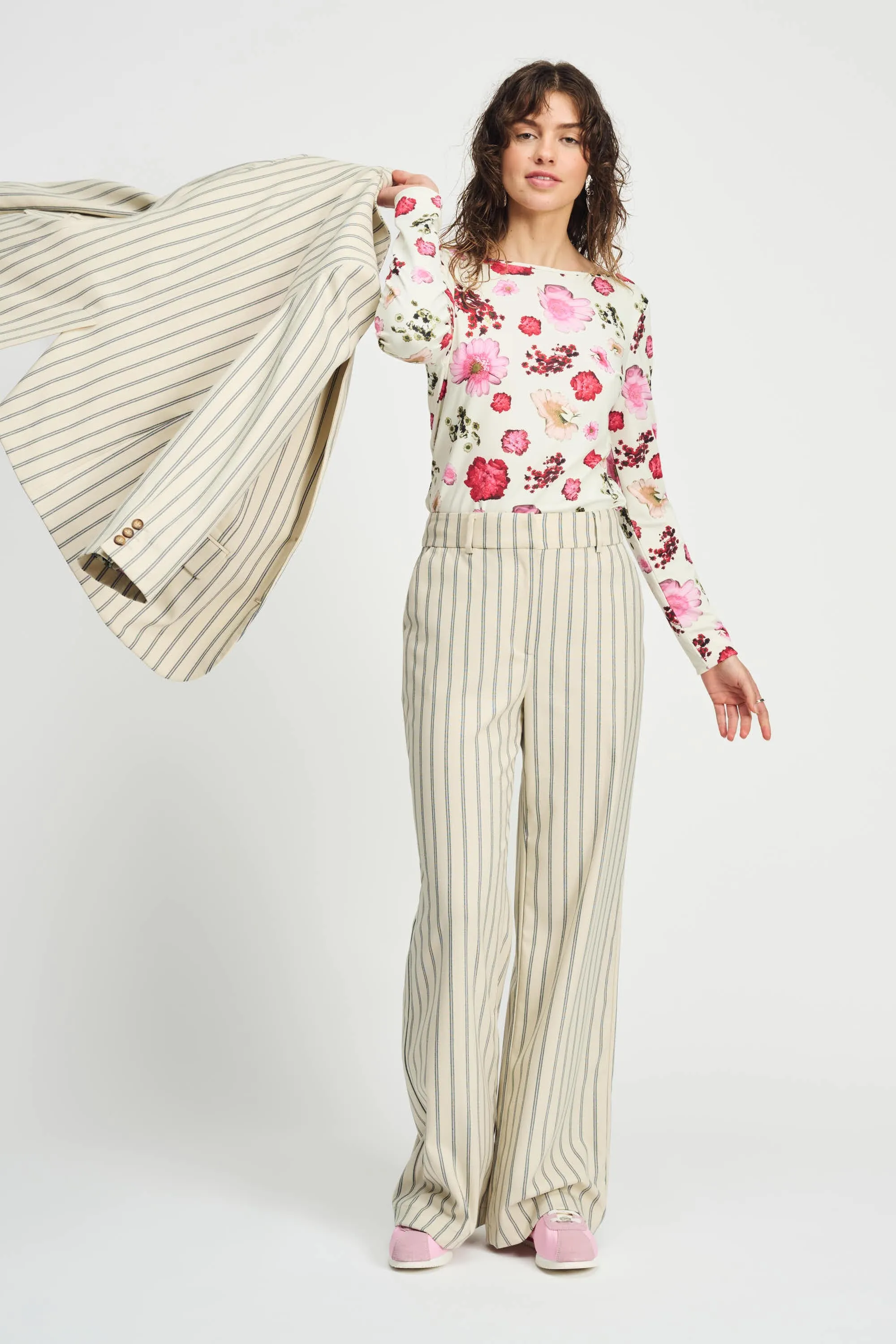 PANTS - Striped Cream