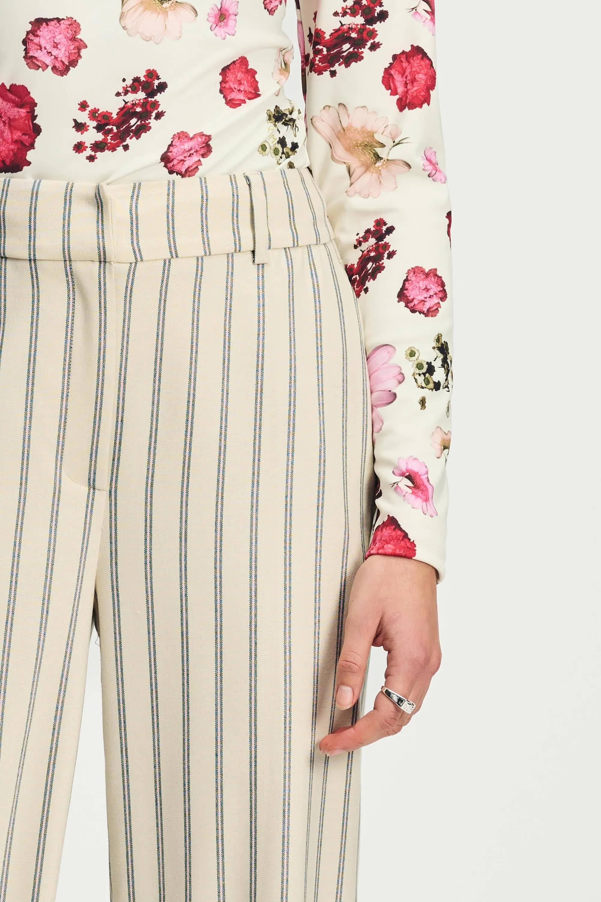 PANTS - Striped Cream