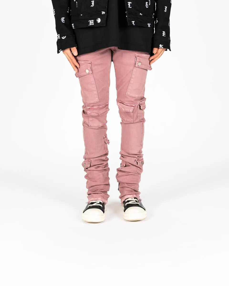 PHEELINGS MY PLEASURE CARGO FLARE STACK DENIM (ROSE NUDE)