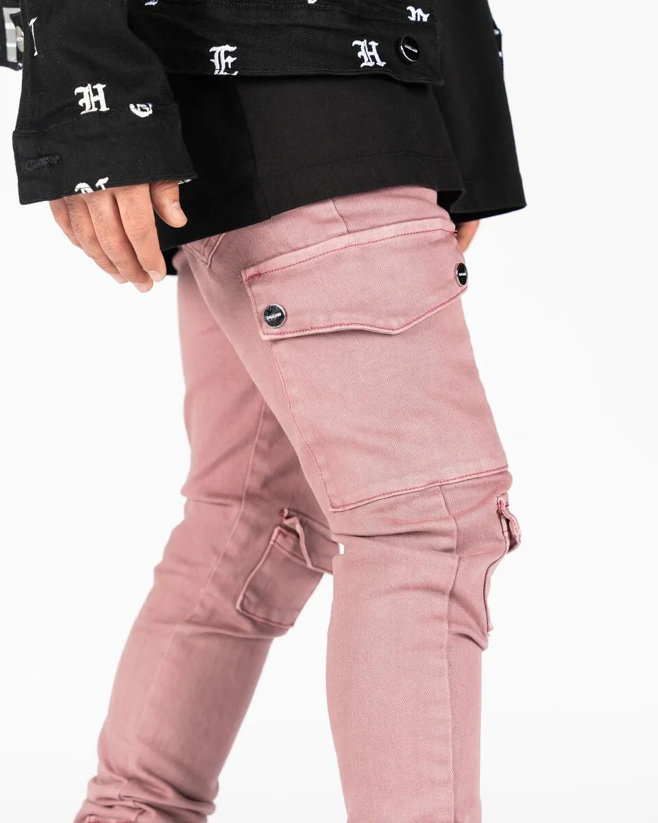 PHEELINGS MY PLEASURE CARGO FLARE STACK DENIM (ROSE NUDE)