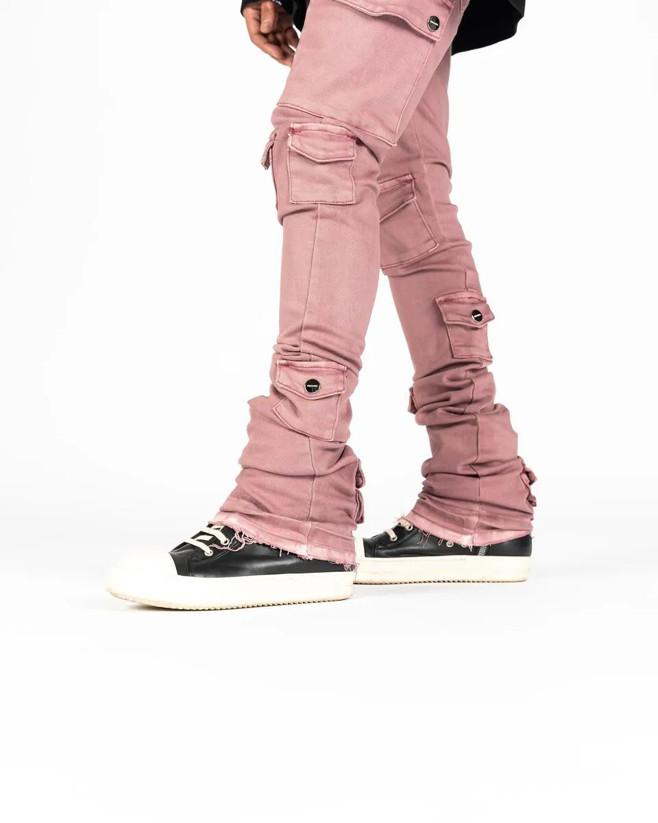 PHEELINGS MY PLEASURE CARGO FLARE STACK DENIM (ROSE NUDE)