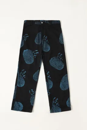 "WHO AM I" HAND PRINTED TROUSERS