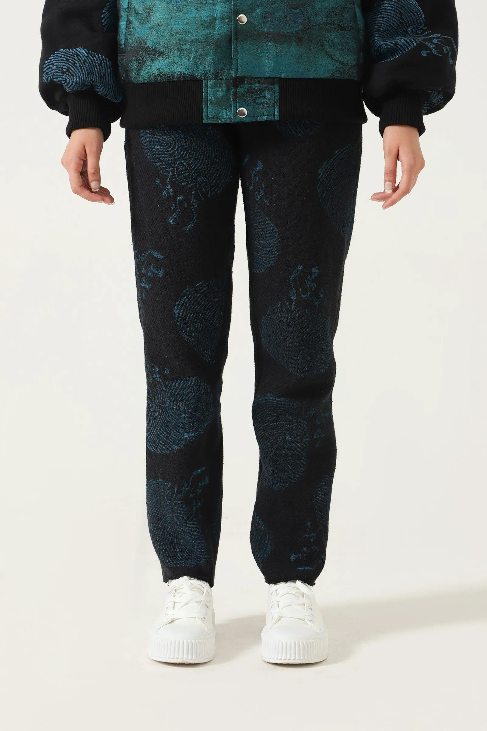 "WHO AM I" HAND PRINTED TROUSERS
