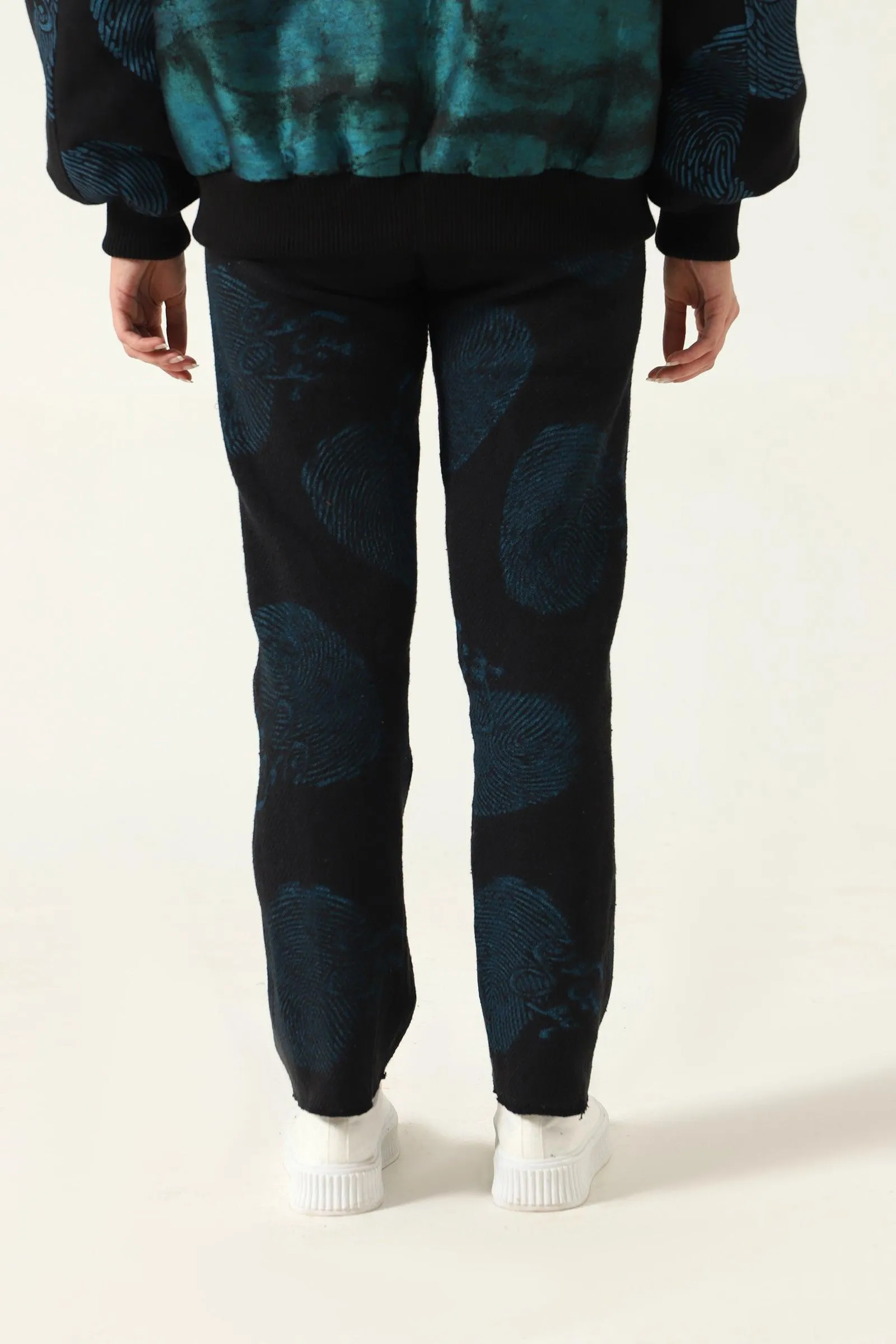 "WHO AM I" HAND PRINTED TROUSERS
