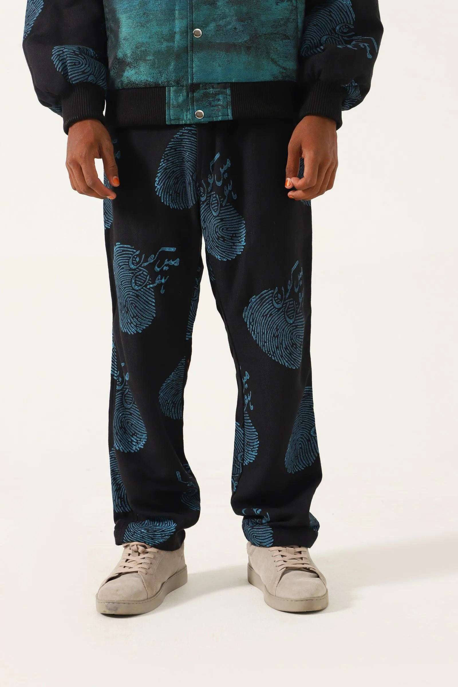 "WHO AM I" HAND PRINTED TROUSERS