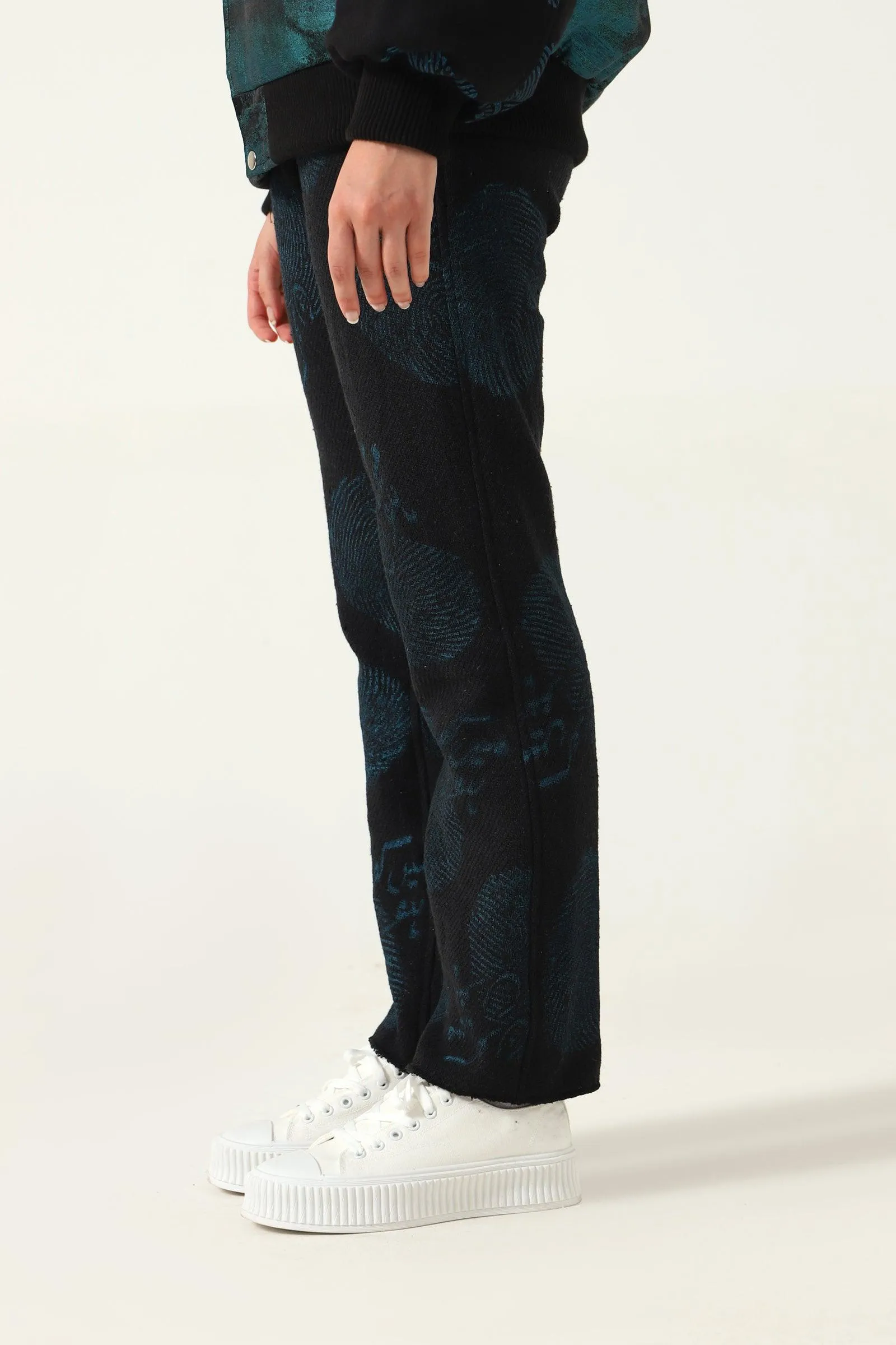"WHO AM I" HAND PRINTED TROUSERS
