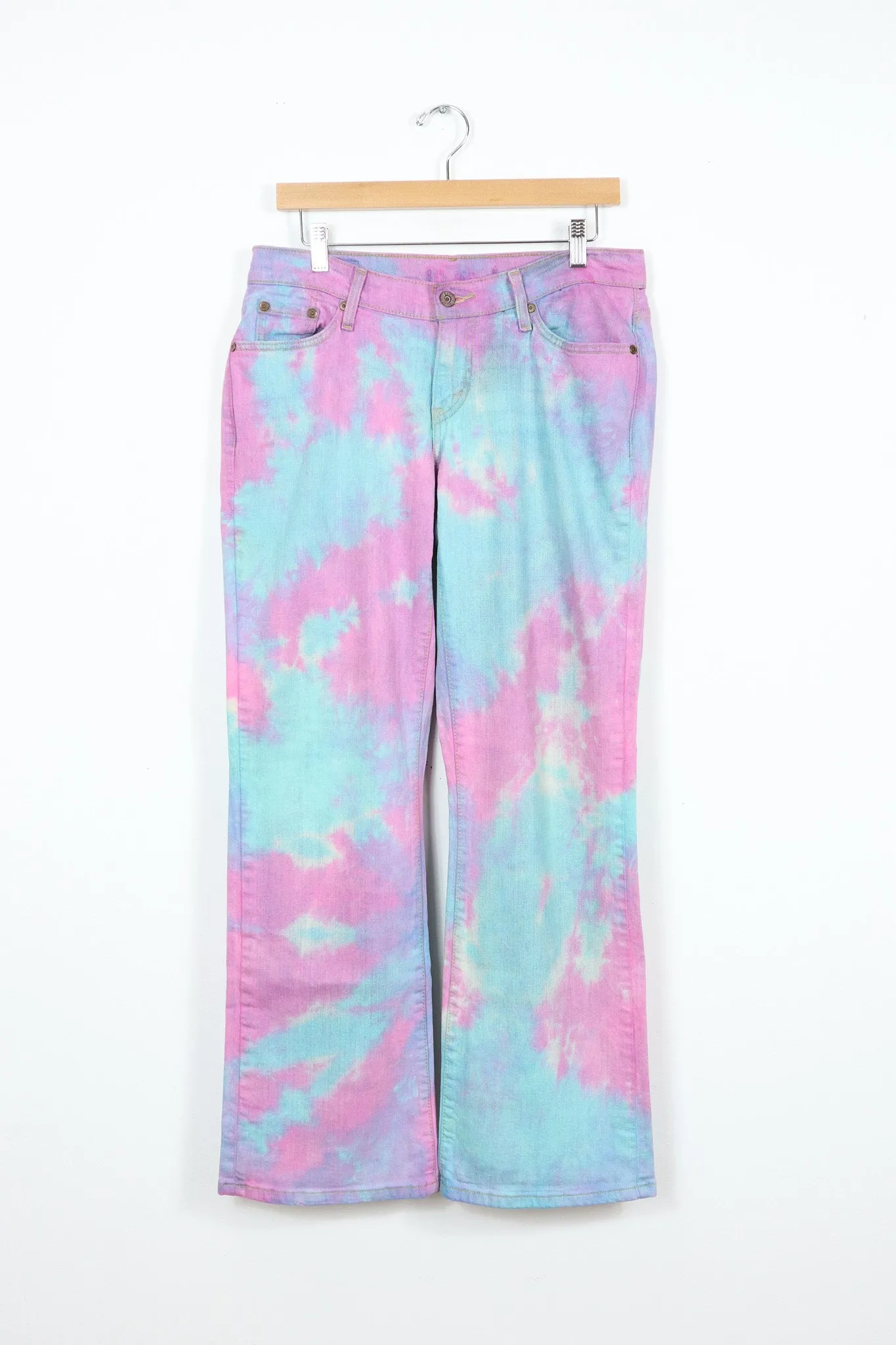 Reworked Low Rise Cotton Candy Dyed Jeans