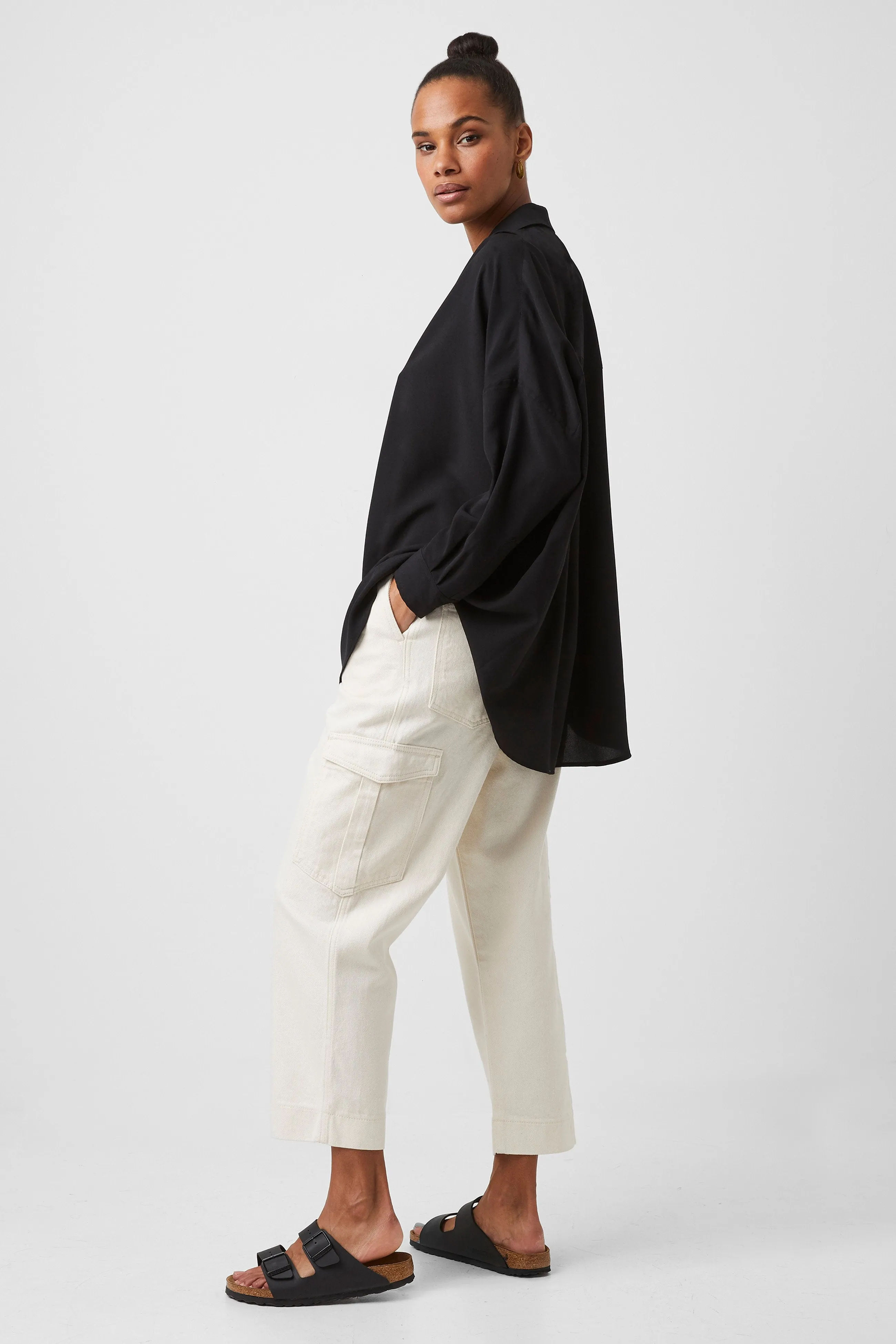 Rhodes Crepe Pop Over Shirt