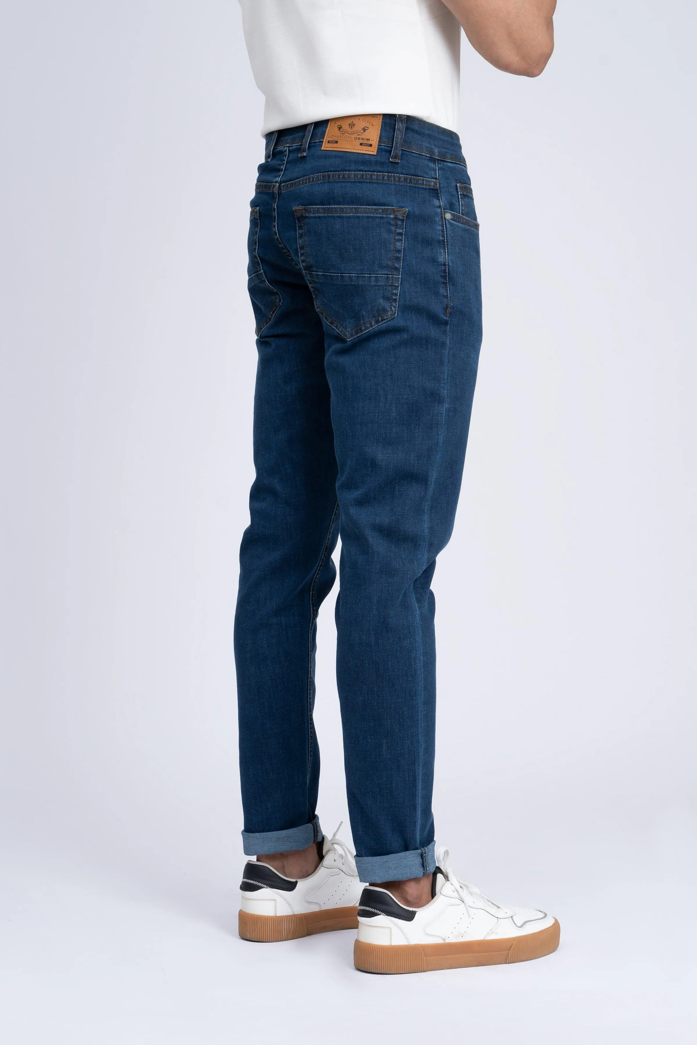 SLIM LEG JEANS MID BLUE