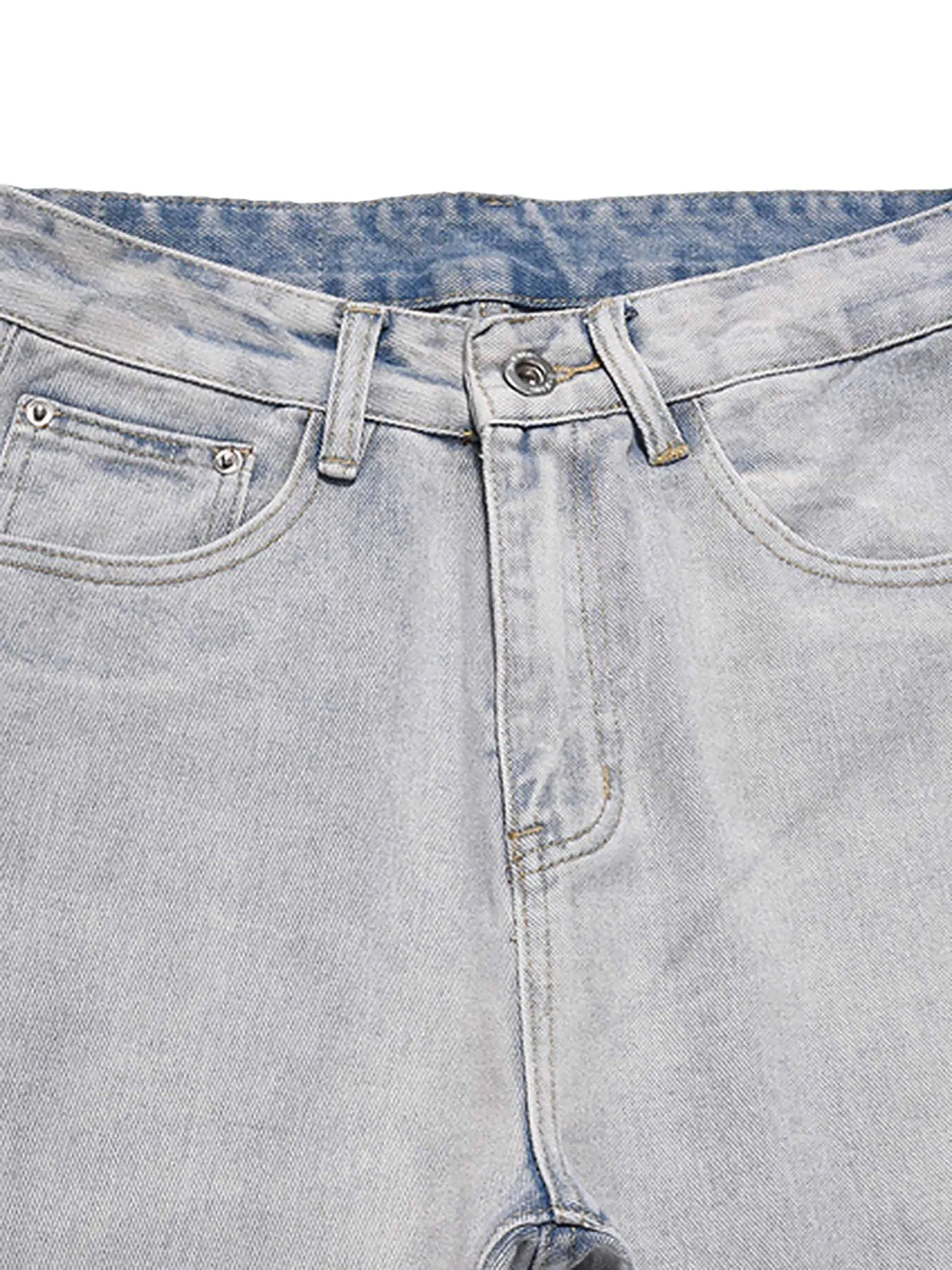 Sneakerhill Skull Flame Monogram Embroidered Slim Fit Jeans