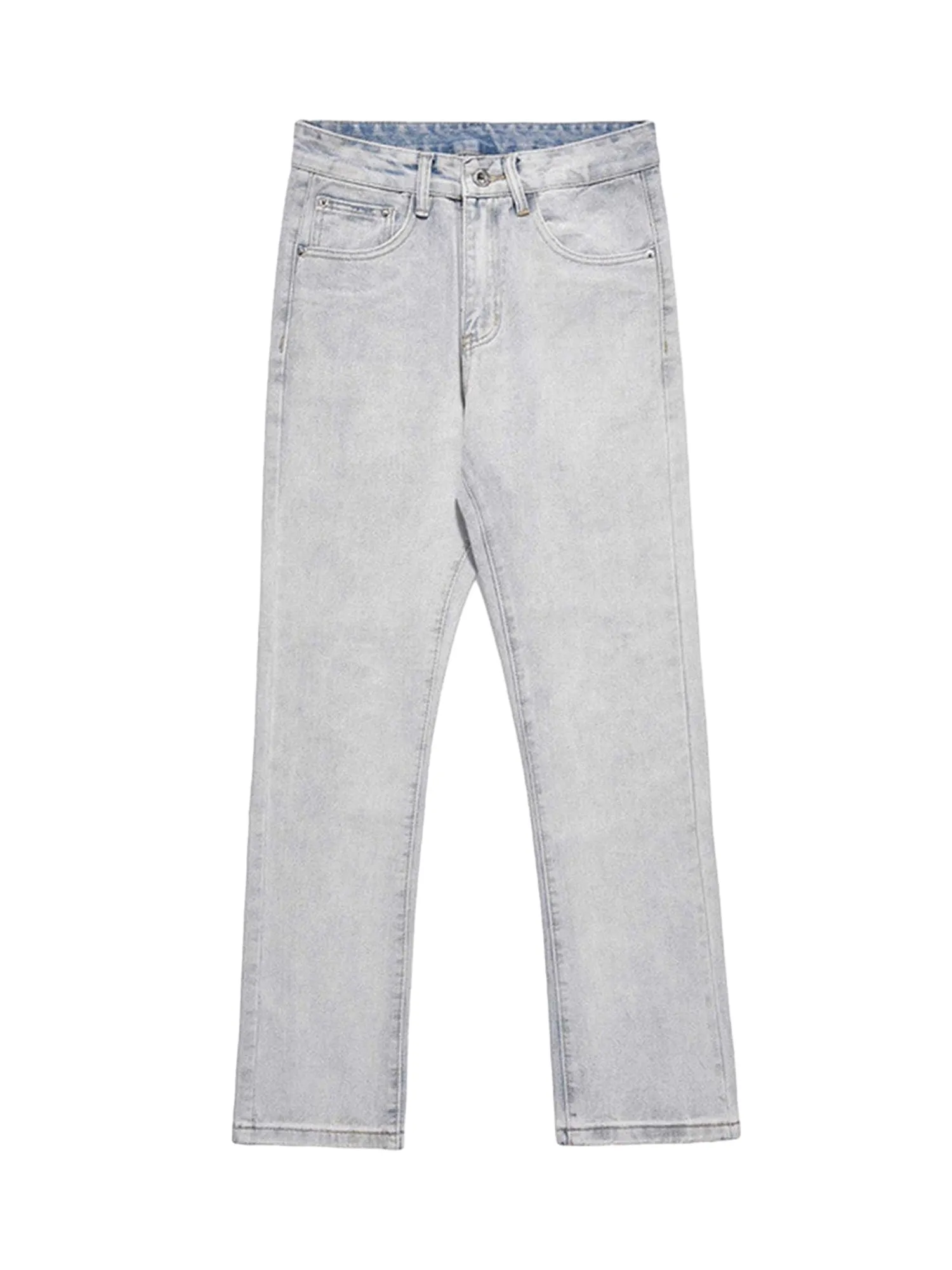 Sneakerhill Skull Flame Monogram Embroidered Slim Fit Jeans