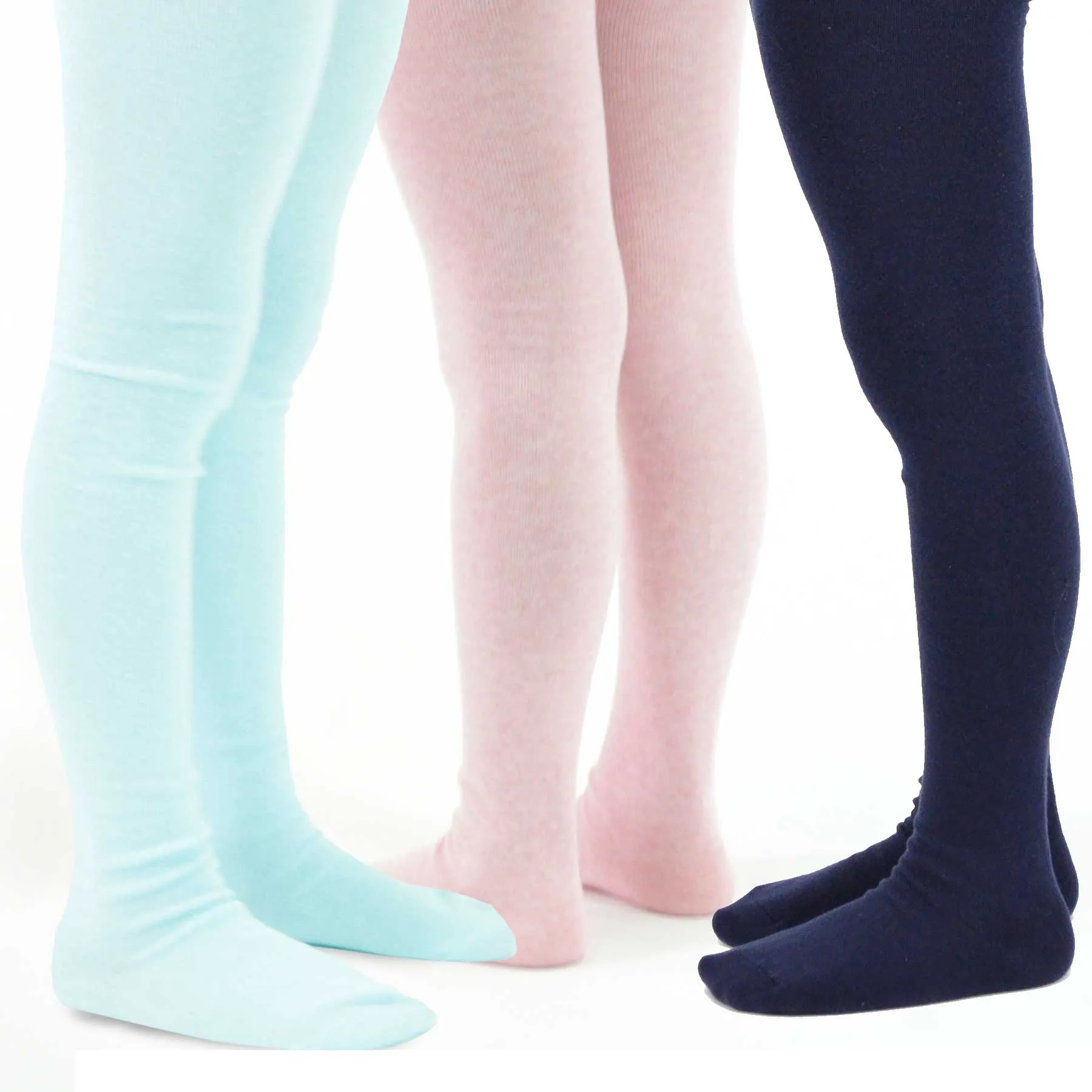 TeeHee Socks Kid's Casual Cotton Tights Pink, Navy, Blue 3-Pack (T1565)