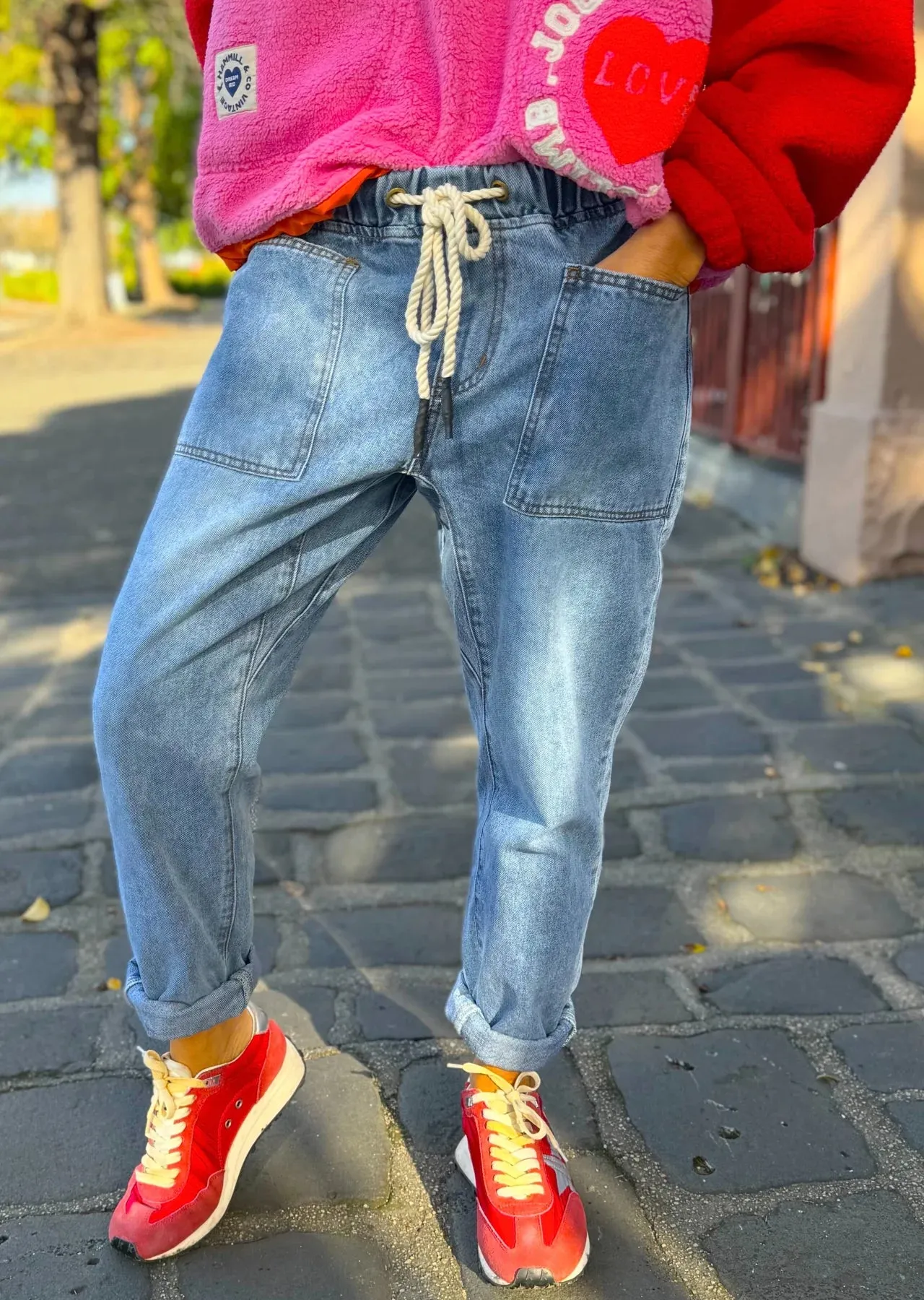 Track Jean - Stonewash