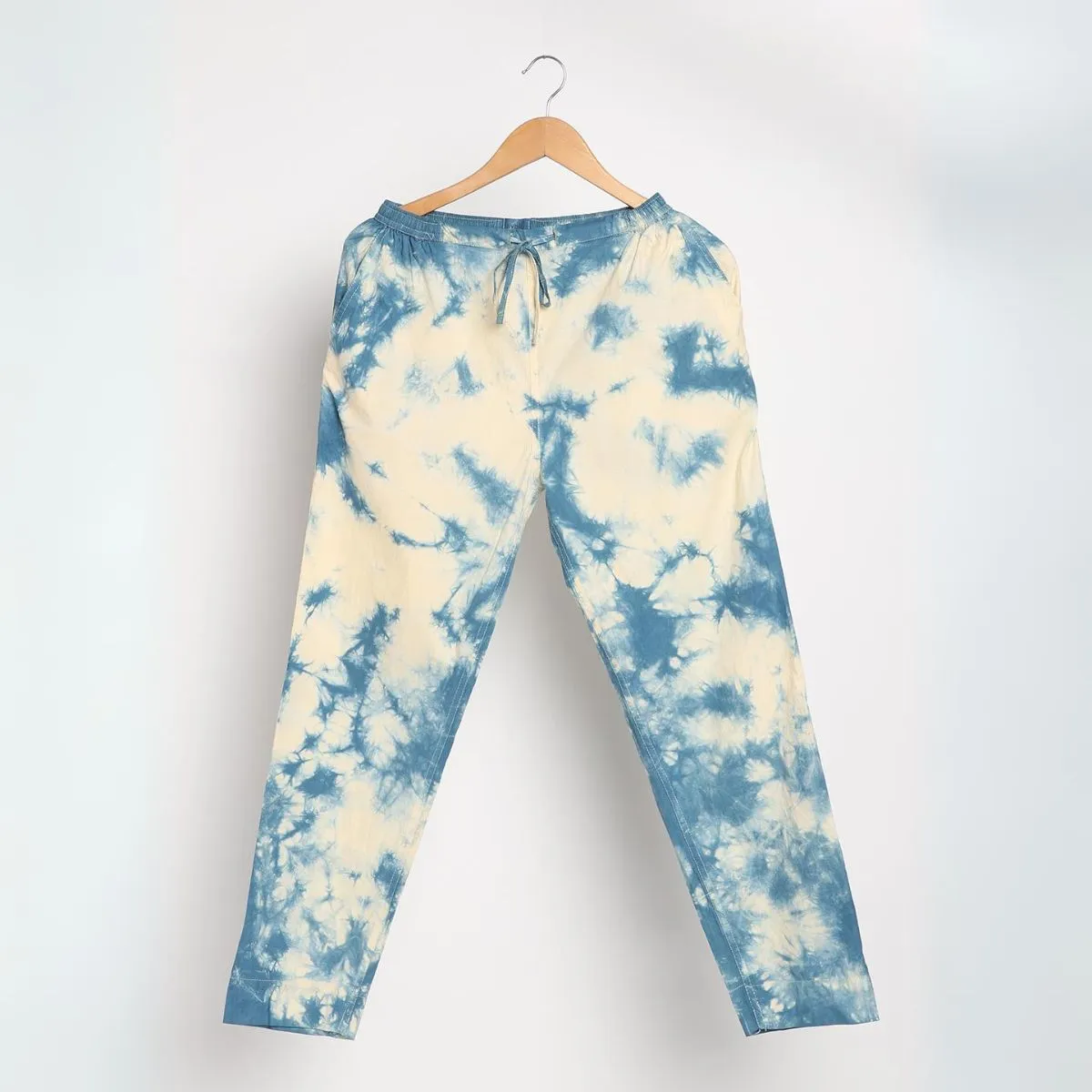 Women's Cotton Tie & Dye Slim Fit Pants | Summer Clothing | Tufts Blue