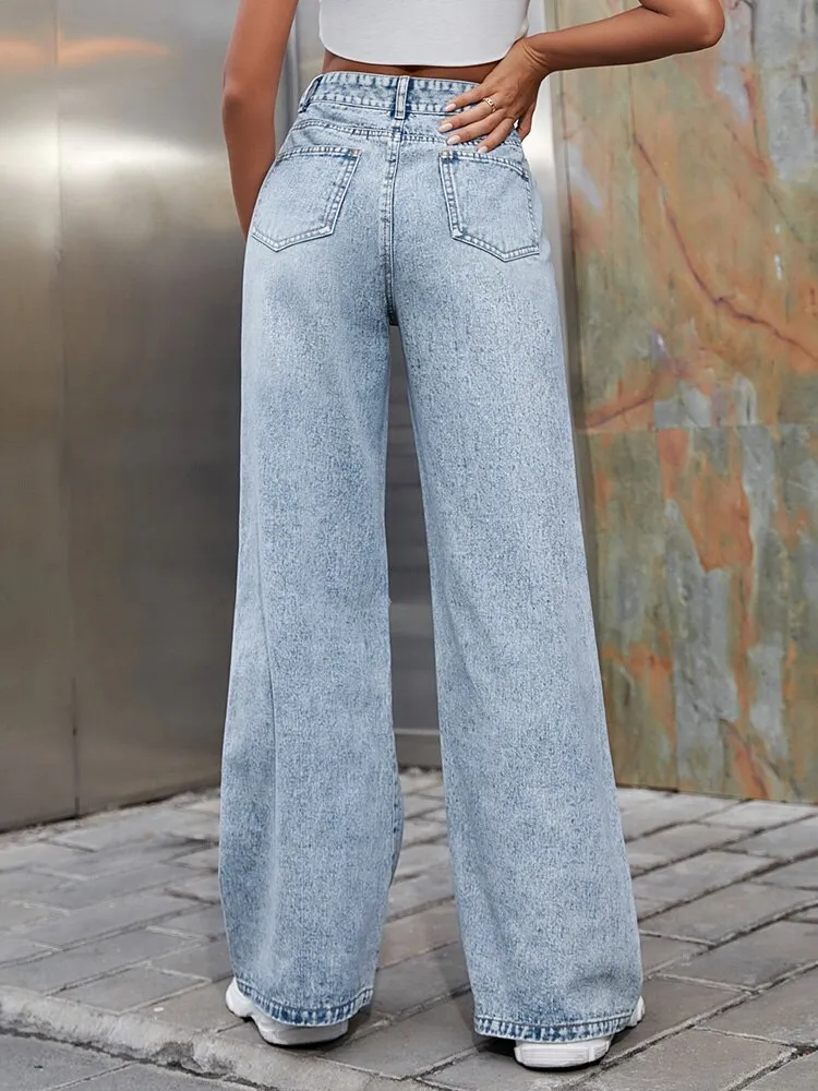 Women's Ripped Denim Trousers